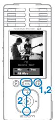 ZOOM Q3 - Utiliser Effacer des enregistrements - 1