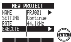 ZOOM R24 - Créez un nouveau projet PROJECT>NEW - 10