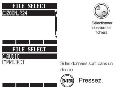 ZOOM R24 - Emploi de la mémoire USB pour sauvegarder et importer des données - 2