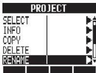 ZOOM R24 - Changement du nom d'un projet PROJECT>RENAME - 1