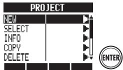 ZOOM R24 - Créez un nouveau projet PROJECT>NEW - 2