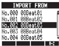 ZOOM R24 - Importation de patterns rythmiques - 17