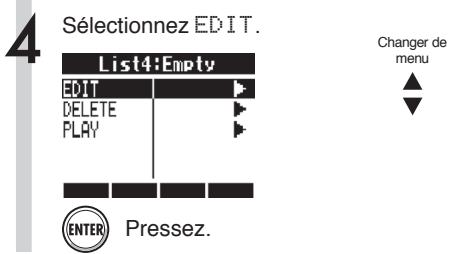 ZOOM R24 - Éditer une liste de lecture project>seq play>edit - 1