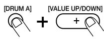 ZOOM RT-234 - Halten Sie den [KIT/TRACK SELECT]-Taster weiterhin gedrückt, während Sie mit den [VALUE +/-]-Tastern bzw. dem [SOUND JAMMER]-Regler das gewünschte Kit wahlen. - 1