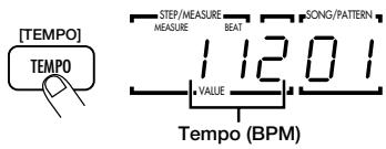 ZOOM RT-234 - Appuyez sur le bouton [TEMPO]. - 1