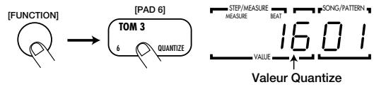 ZOOM RT-234 - Appuyez sur le bouton [FUNCTION] et puis sur le pad 6 (QUANTIZE). - 1