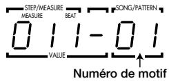ZOOM RT-234 - En mode Pattern, Sélectionnez le motif utilisateur (01~99) à effacer. - 1