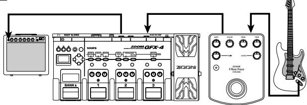 ZOOM UF-01 - Connexion de l'uf-01 devant un multi-effet - 1