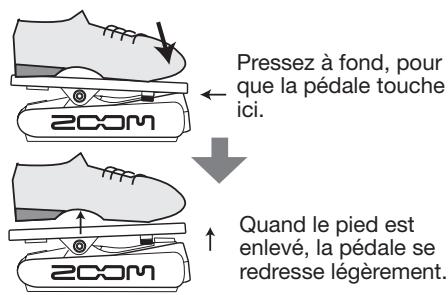 ZOOM A21U - Pressez à fond la pédale d'expression puis enlevez votre pied de la pédale. - 1
