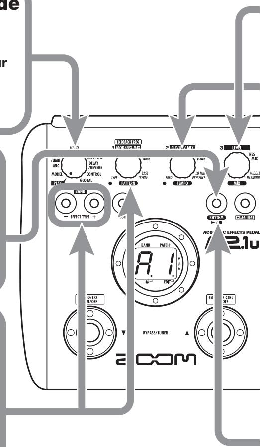 ZOOM A21U - Sélectionnez un pattern rythmique - 1