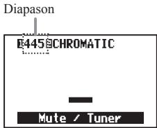 ZOOM G21NU - Changez la fréquence du diapason de l'accordeur - 2