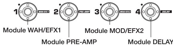 ZOOM G71UT - Pressez le commutateur au pied pour le module à activer/désactiver. - 1