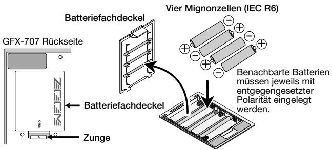 ZOOM GFX707 - Einlagen der Batterien - 1