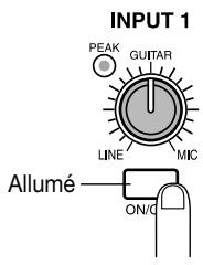 ZOOM MRS1044 - Appuyez sur la touche INPUT 1 [ON/OFF] pour allumer la touche. - 1