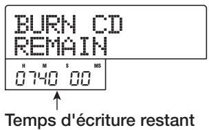 ZOOM MRS802 - Pour contrôle le temps restant disponible sur le disque inséré, pressez la touche curseur Bas. - 1