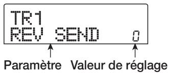 ZOOM MRS802 - Pressez la touche [TRACK PARAMETER] en section track parameter et, avec les touches curseur Haut/Bas, faites s'afficher l'indication suivante. - 2