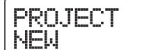 ZOOM MRS802 - Utilisez les touches curseur Gauche/Droite pour faire s'afficher l'indication "PROJECT NEW". - 2