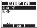 ZOOM MS-60B - | Sélectionner le type des piles - 5