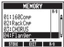 ZOOM MS-60B - Pour sauvegarder un patch avec un nouveau nom - 5