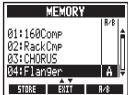 ZOOM MS-60B - Pour sauvegarder un patch avec un nouveau nom - 13