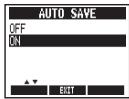 ZOOM MS-60B - Pour régler la sauvégarde automatique (AUTO SAVE) - 8
