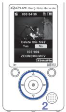 ZOOM Q2HD - Effacer des enregistrements - 2
