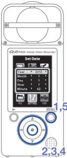 ZOOM Q2HD - Régler la date et l'heure - 2