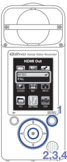 ZOOM Q2HD - Régler la sortie video HDMI - 2