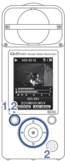 ZOOM Q2HD - Lire les enregistrements - 2