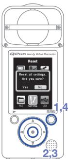 ZOOM Q2HD - Restaurer les réglages par défaut - 2