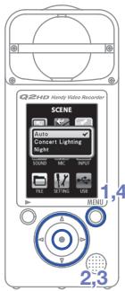 ZOOM Q2HD - Régler la luminosité de scène video - 2