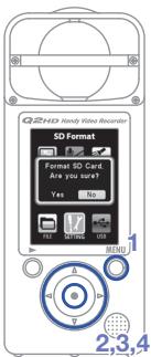 ZOOM Q2HD - Formater les cartes SD - 2