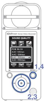 ZOOM Q2HD - Régler la qualité sonore - 2