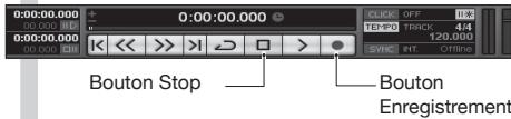ZOOM R8AI - Cliquez sur le bouton Enregistrement de la palette de transport pour lancer l'enregistrement. - 1