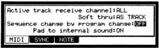 AKAI MPC2500 - Changement de séquence par message de changement de programme venant d'un appareil externe - 1