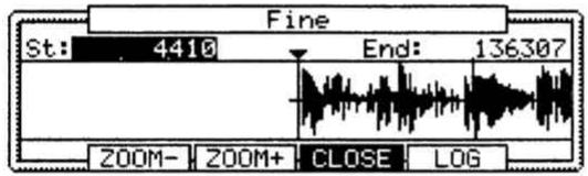 AKAI MPC2500 - Agrandissement/ réduction (Zoom +/-) de la forme d'onde - 1