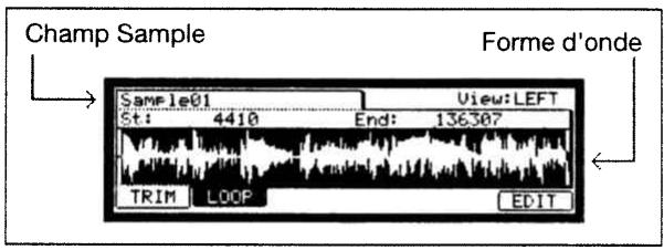 AKAI MPC2500 - A propos de l'affichage de forme d'onde - 1