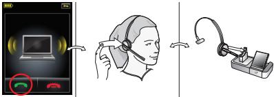 JABRA 9460-DUO - Einen Anruf über ein Softphone annehmen: - 1
