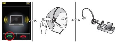 JABRA 9460-DUO - Para responder una llamada desde un softphone: - 1