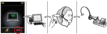 JABRA 9460-DUO - Einen Anruf über ein Softphone annehmen: - 2