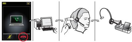 JABRA 9460-DUO - To answer a call over a smartphone: - 2