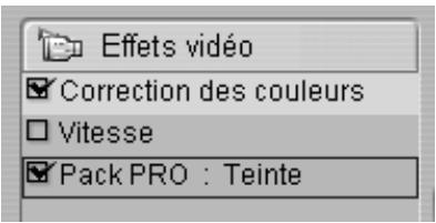 PINNACLE STUDIO 9 - Utilisation de la liste des effets - 1