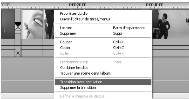 PINNACLE STUDIO 9 - La commande Transition avec ondulation - 2