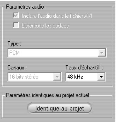 PINNACLE STUDIO 9 - Paramètres Créer un fichier AVI - 2