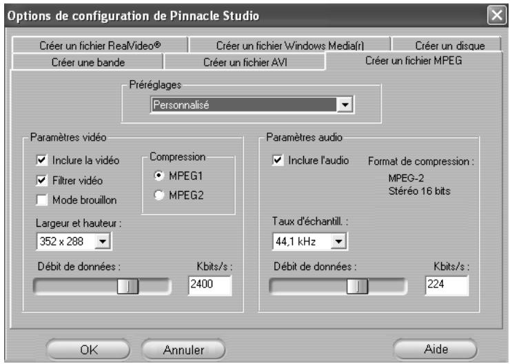 PINNACLE STUDIO 9 - Pour enregistrer votre film en tant que fichier MPEG : - 2