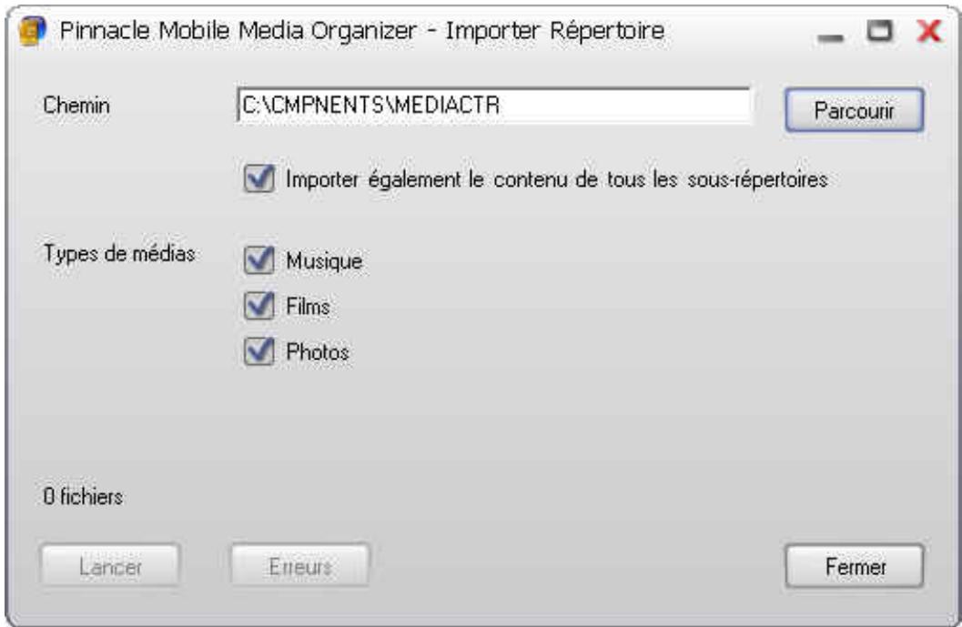 PINNACLE MOBILE MEDIA ORGANIZER - Importation - répertoire - 1