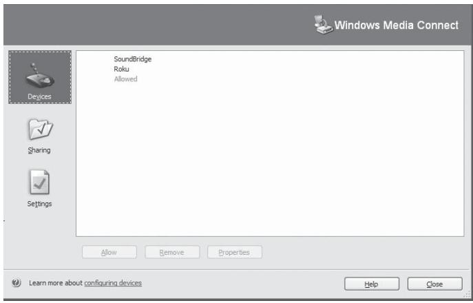 PINNACLE SOUNDBRIDGE - Habilitación del uso compado en Windows Media Connect - 1
