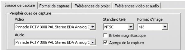 PINNACLE STUDIO 12 - Pour sélectionner un périphérique d'acquisition : - 1