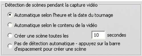 PINNACLE STUDIO 12 - Détction de scènes pendant la capture video - 1