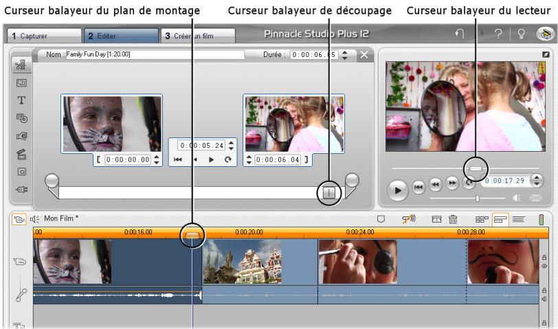 PINNACLE STUDIO 12 - Positionnement : ligne de montage, curseur balayeur - 1